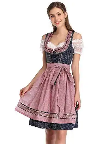 Dirndl Damen Kojooin Kurzes Trachtenkleid für Frauen