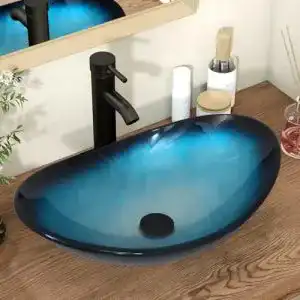 Aufsatzwaschbecken Yu Yusing aus Glas in Ovaler Form