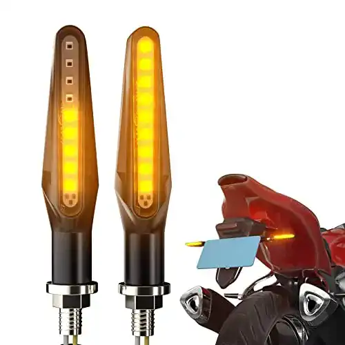 Ccautovie LED Motorrad-Blinker E-geprüft mit Tagfahrlicht und Lauflicht