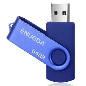 USB-Stick 64 GB Enuoda mit drehbarem Metallclip und USB 2.0