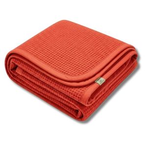 Tagesdecke Noah Verde Waffelpique Rot 120×170 cm 100% Baumwolle