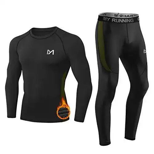 Ski-Unterwäsche Herren MEETYOO Thermounterwäsche Set für Wintersportler