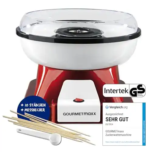 Zuckerwattemaschine Gourmetmaxx für Zuhause mit Zubehör