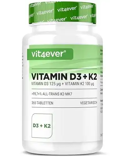 Vitamin K2 und D3 Depot Tabletten von Vit4ever, 365 Stück