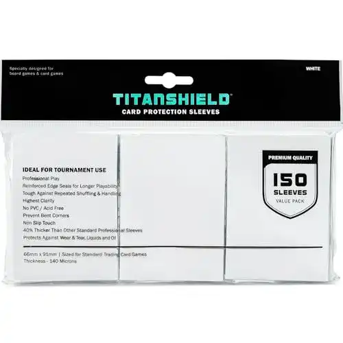 TitanShield Kartenhüllen (150 Sleeves/Weiß) Standardgröße