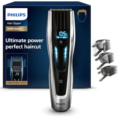 Philips Haarschneider Series 9000 mit 400 Längeneinstellungen und Titaniumklingen