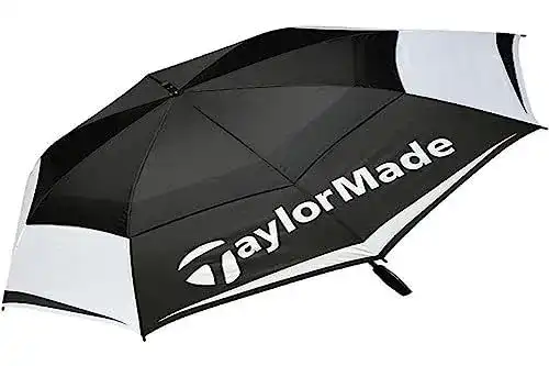 TaylorMade TM Tour Double Canopy Golfschirm in Schwarz/Weiß/Grau, 64 Zoll