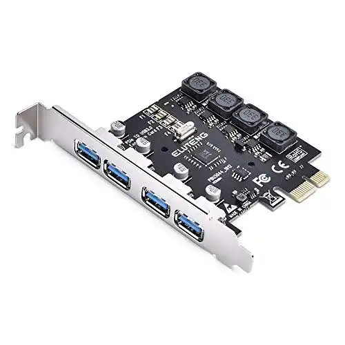 USB-PCI-Karte Eluteng 4 Ports PCIe USB 3.0 mit 5 Gbps Übertragung