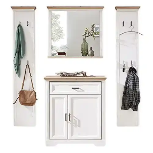 Flurgarderobe Stella Trading Jasmin Set in Pinie hell, Artisan Eiche