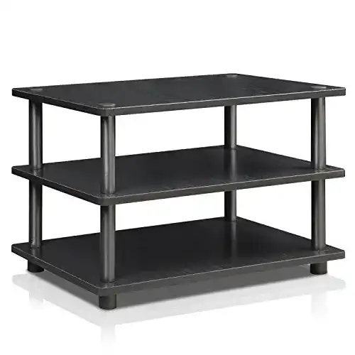 Furinno HiFi-Rack TV-Schrank mit 3 Ablageflächen aus Holz in Schwarz