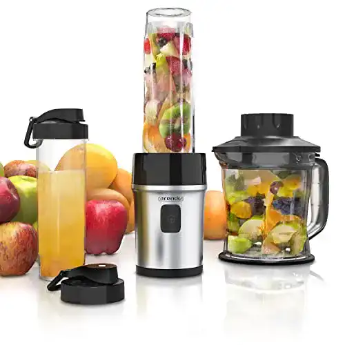 Arendo Smoothie-Maker und Edelstahl Standmixer 700W 2in1