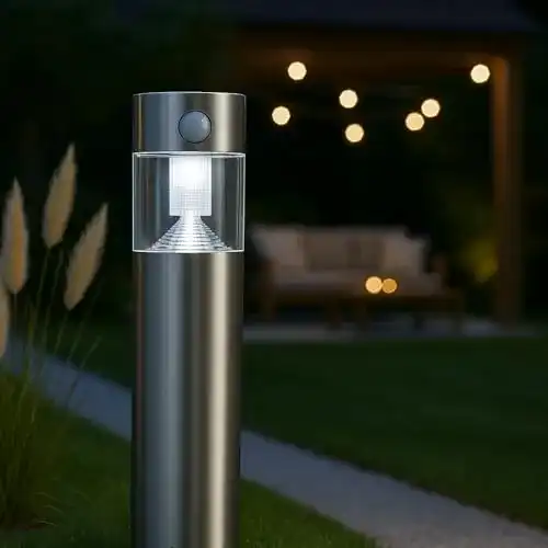 Gartenbeleuchtung Solar Melitec mit Bewegungsmelder und Dämmerungssensor