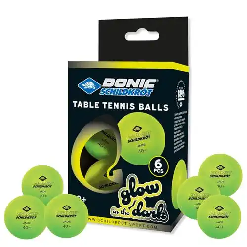 Tischtennisbälle Donic-Schildkröt Glow in the Dark, 6 Stück