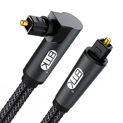EMK Toslink Kabel mit Rotierendem Winkelstecker, 1,5 Meter, Schwarz