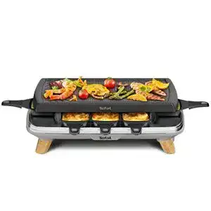 Tefal Raclette Gourmet 8 Personen mit tiefen Pfännchen und Grillplatte