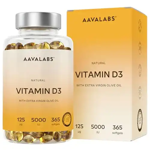 Vitamin D3 hochdosierte Tabletten AAVALABS mit Olivenöl