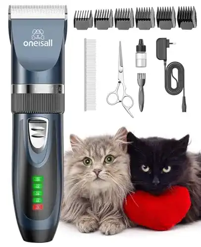 Oneisall Schermaschine für Katzen und Hunde Leise Haarschneidemaschine