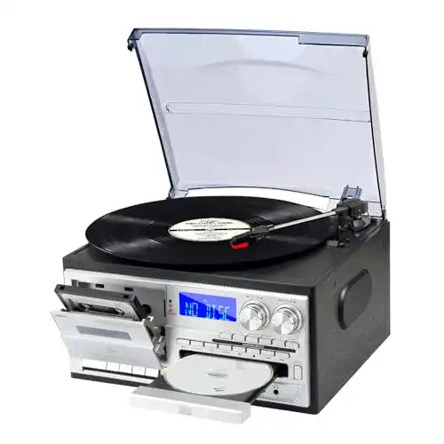 Stereoanlage mit Plattenspieler Jorlai Vintage Record Player 3