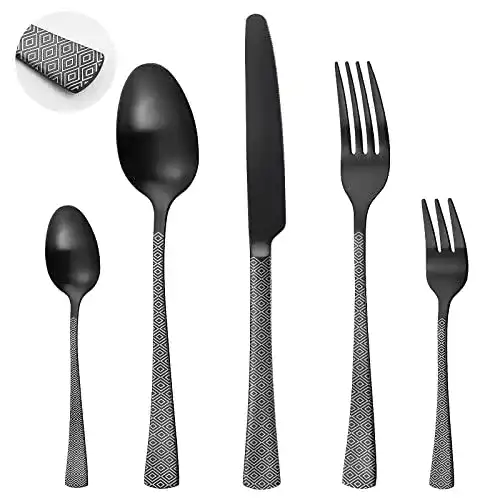 Schwarzes Besteckset HOLIHIGH 30-teilig für 6 Personen