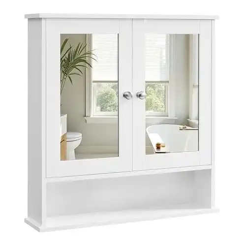 Spiegelschrank Vasagle mit 2 Spiegeltüren und Ablagefläche