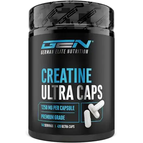 Creatin-Kapseln von German Elite Nutrition – 420 Kapseln mit 1250 mg Creatin