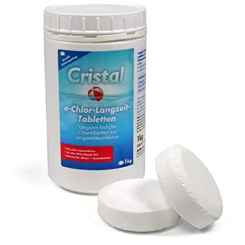 Chlortabletten für Pools – Cristal Chlor Langzeit-Tabletten 200g, 1 kg