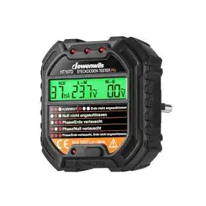 Steckdosentester mit RCD-Prüfung und LCD-Voltage-Display