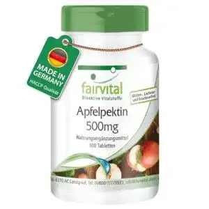 Apfelpektin Kapseln Fairvital 500mg – 100 Tabletten mit Ballaststoffen