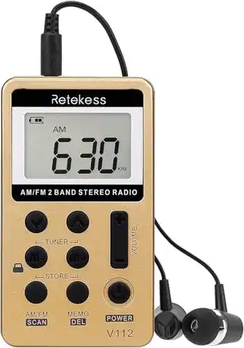 Retekess V112 Mini Taschenradio – Tragbares Batteriegerät für FM und AM