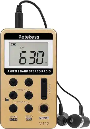 Retekess V112 Mini Taschenradio – Tragbares Batteriegerät für FM und AM