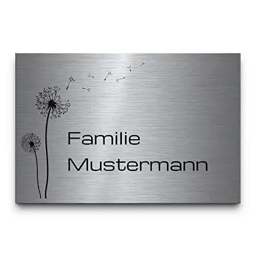 Türschild Chrisck Design Edelstahl Namensschilder mit Gravur
