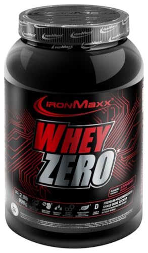 Eiweißpulver IronMaxx Whey Zero Protein Pulver Erdbeere 908g