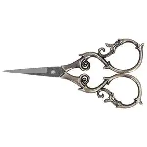 Atyhao Stickschere Retro 4,3 Zoll aus Edelstahl mit Vintage-Design