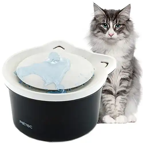 Leiser Katzenbrunnen von PetTec mit 1,1 Litern Wasser