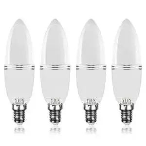 Yiun E14 LED Tageslicht-Glühbirnen, 12W Kerzenlampen im 4er Pack