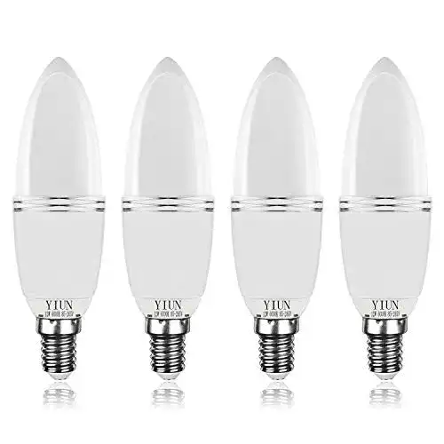 Yiun E14 LED Tageslicht-Glühbirnen, 12W Kerzenlampen im 4er Pack