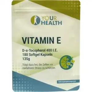 Vitamin E 400 I.E. – 180 Softgel Kapseln als Nahrungsergänzungsmittel