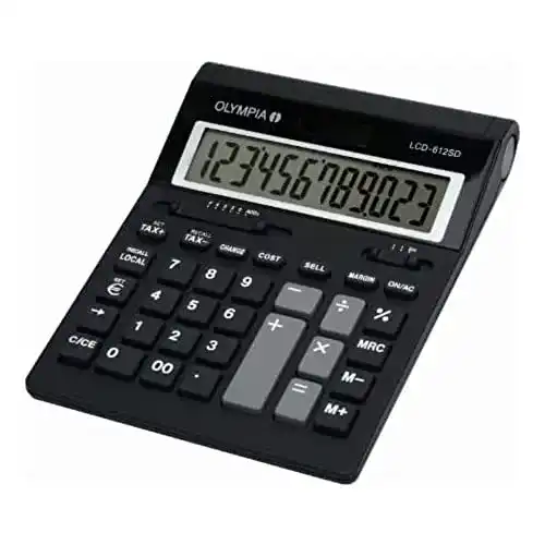 Olympia LCD-612 SD Tisch-Taschenrechner in Schwarz