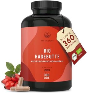 Hagebuttenextrakt Bio Kapseln von True Nature hochdosiert 360 Stück