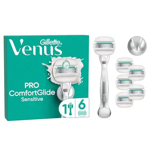 Gillette Venus Pro ComfortGlide Sensitive Damenrasierer mit 6 Ersatzklingen