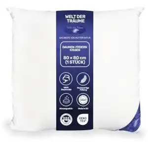 Daunenkissen 80×80 cm mit 1600 g Füllgewicht