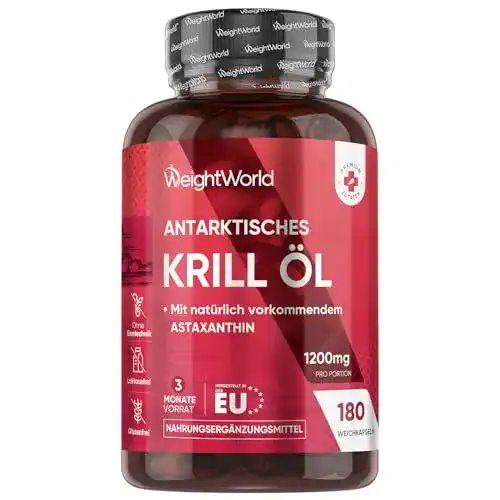 Krillöl Kapseln 1200mg mit Astaxanthin von WeightWorld