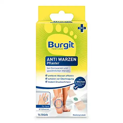 Burgit Footcare Warzenpflaster zur schmerzfreien Behandlung, 14 Stück