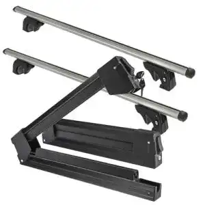 Skiträger VDP Silver Ice ausziehbar und Dachträger LION1 für Seat Ateca