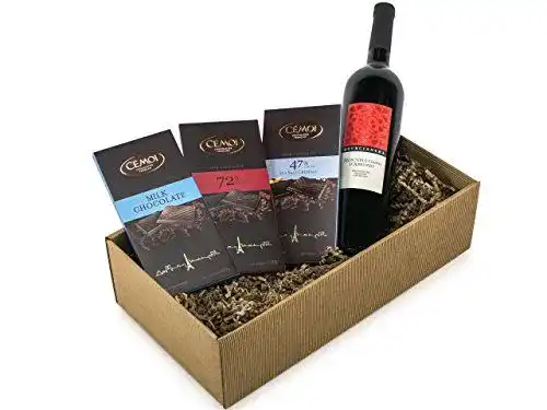 Präsentkorb The Wine Guys Genussbox mit Wein und Schokolade