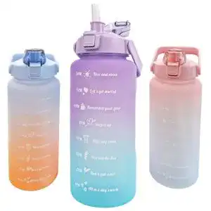 Trinkflasche 2 Liter KETIEE – BPA-freie Sportflasche mit Zeitmarkierung