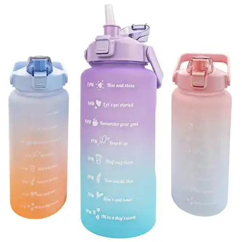 Trinkflasche 2 Liter KETIEE – BPA-freie Sportflasche mit Zeitmarkierung