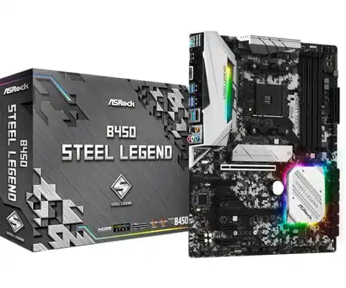 Asrock B450 Steel Legend AM4-Mainboard ATX für AMD Prozessoren