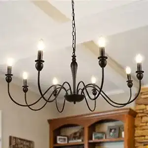 Antik-Lampe LynPon Kronleuchter Schwarz für Landhausstil