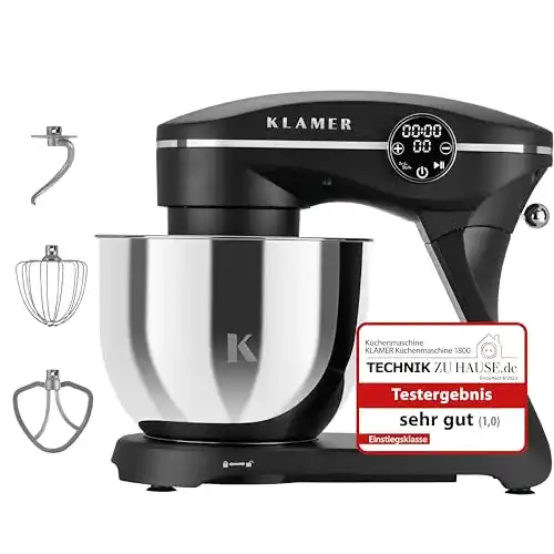 Küchenmaschine Klamer 1800W mit 6 Litern Knetmaschine